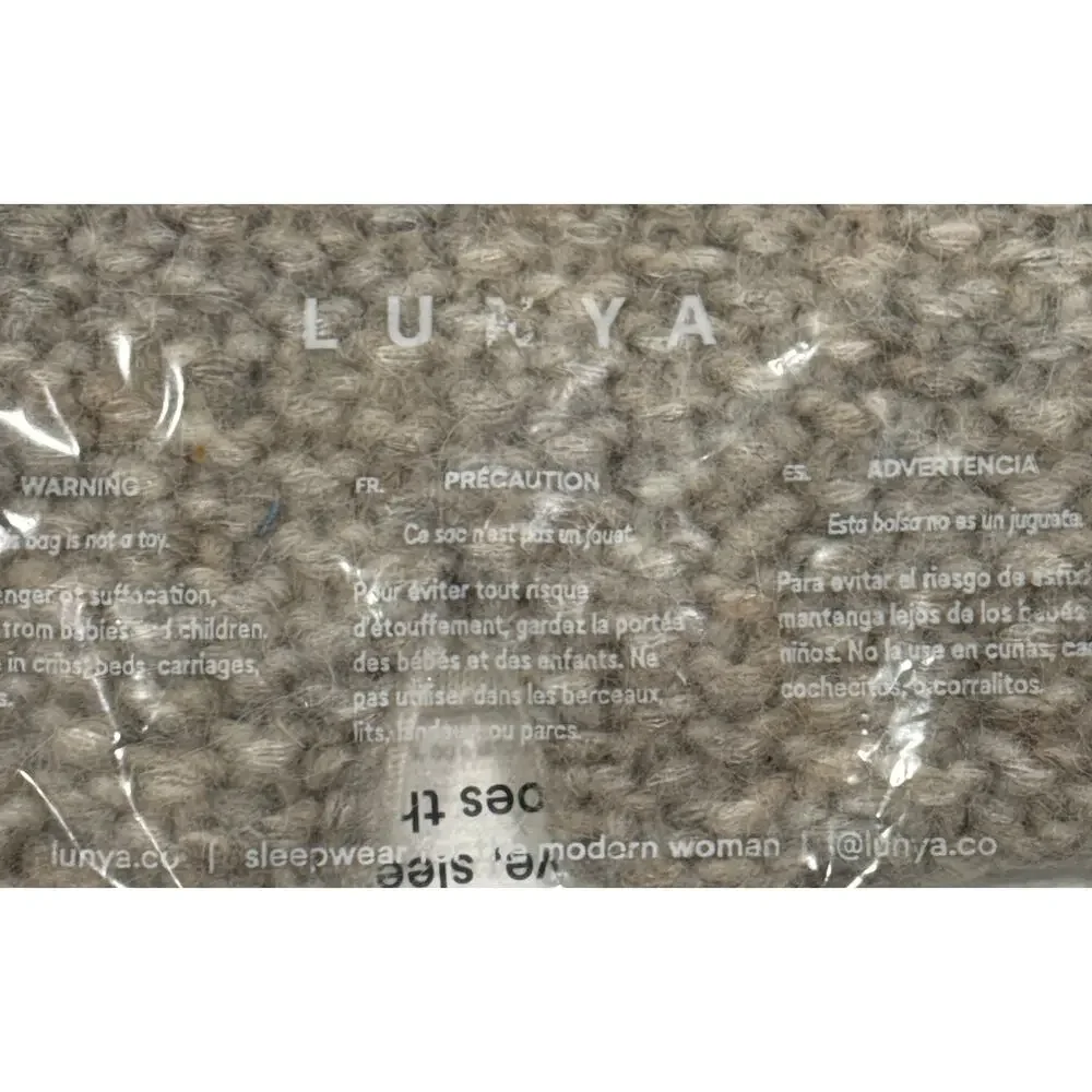 LUNYA Light Grey Wool Alpaca Knit Padded Sleep Eye Mask One Size